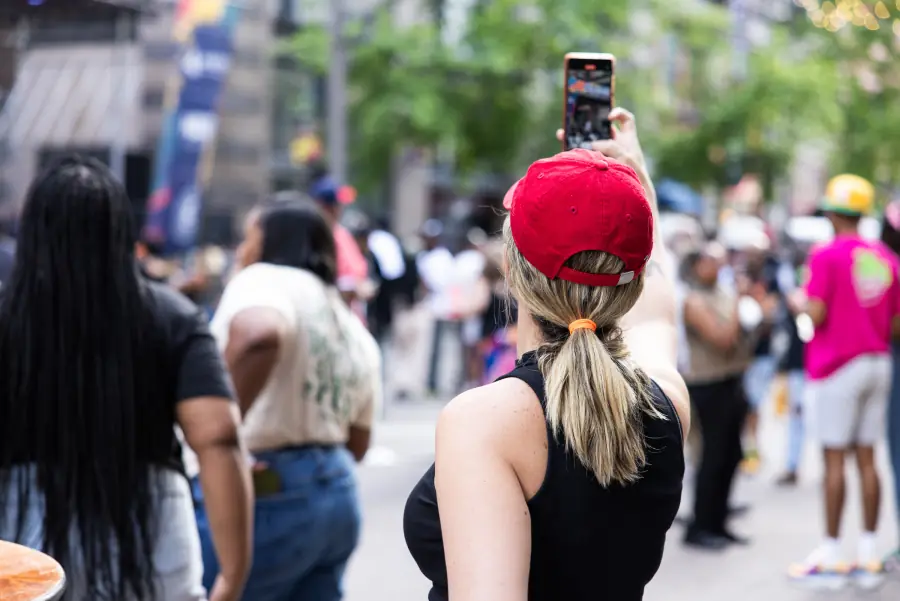 Crowds filling Washington Avenue during the City Social street festival